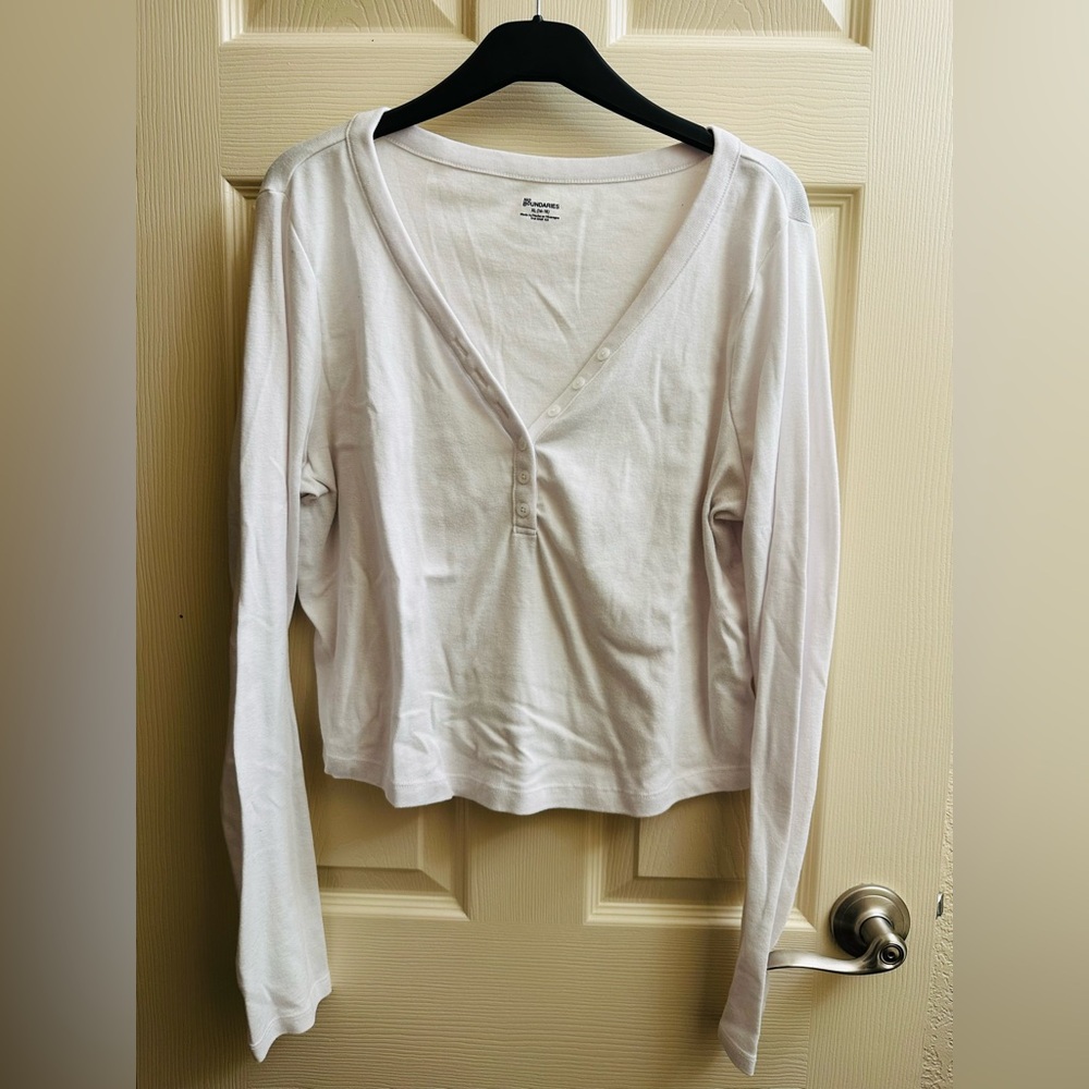 No Boundaries Cream Long Sleeve Top